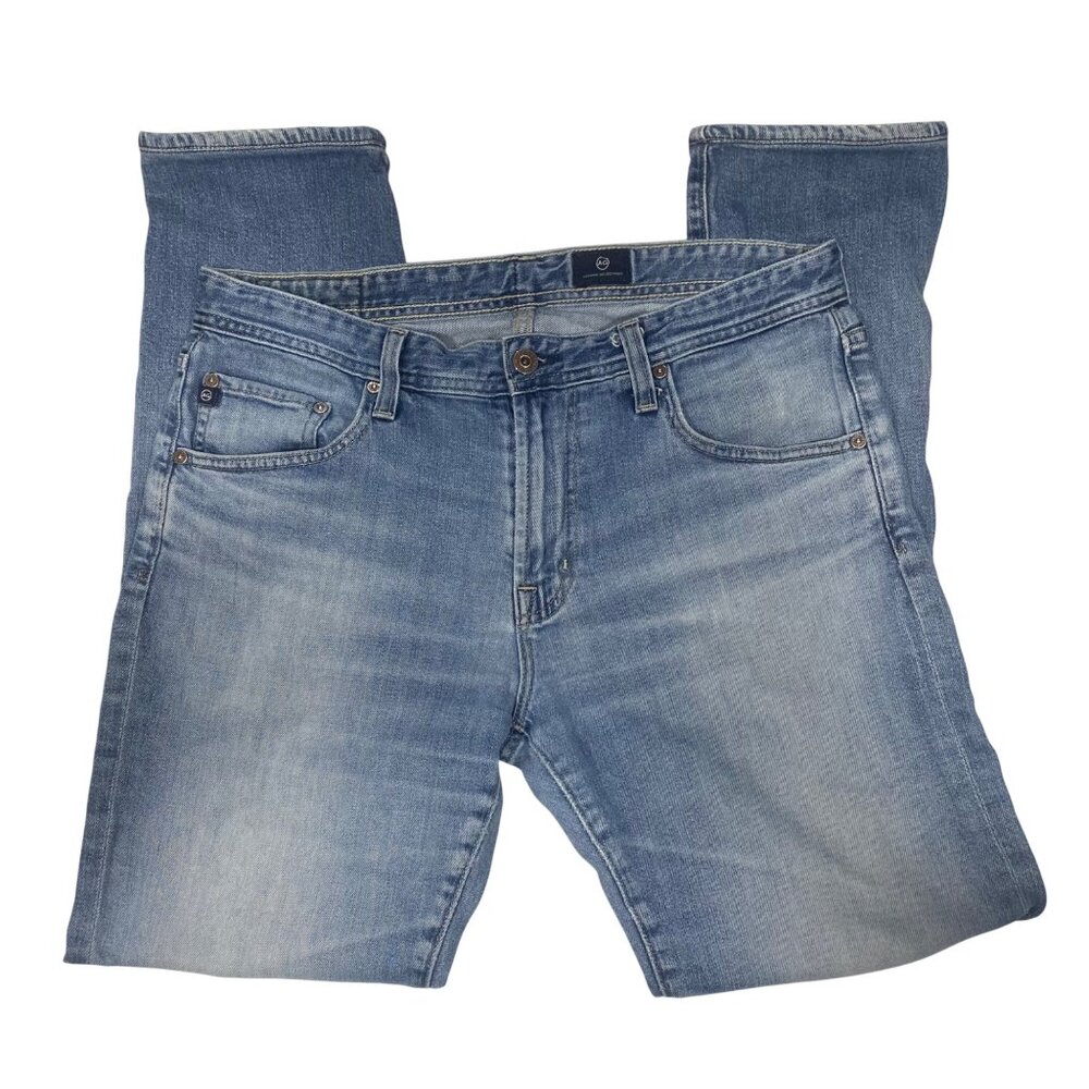 Adriano Goldschmied AG Denim Jeans 34x34 (34x32) Medium Blue Mens Stretch Cotton